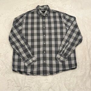 Banana Republic black + white plaid button-up shirt Size XL